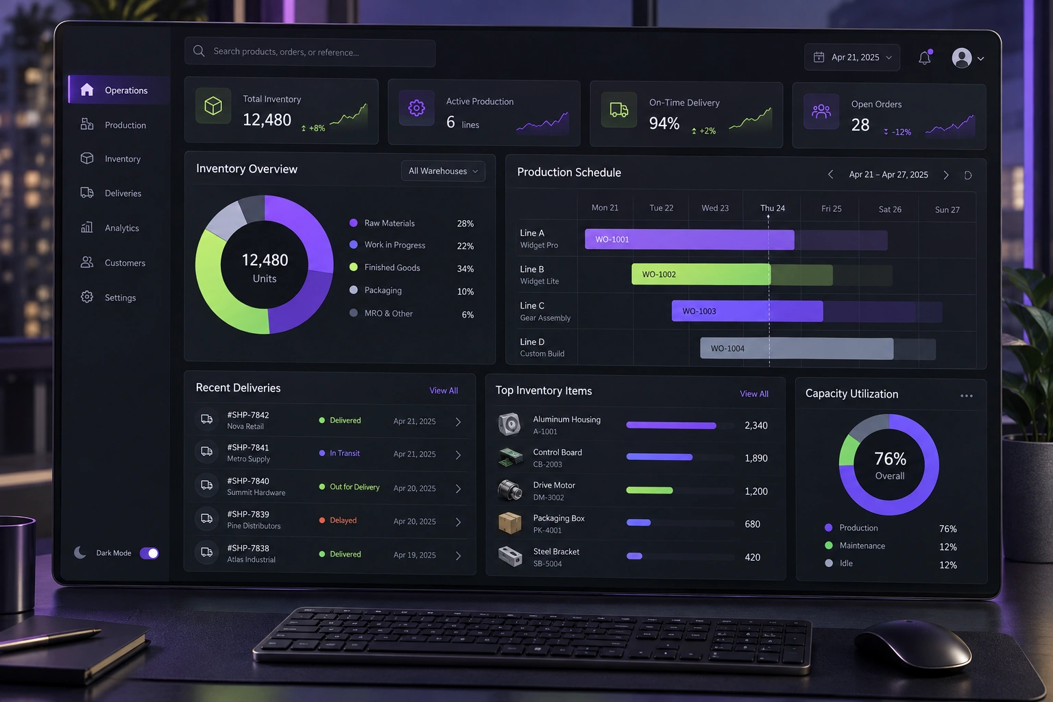 Remote product engineering workspace with visible delivery evidence