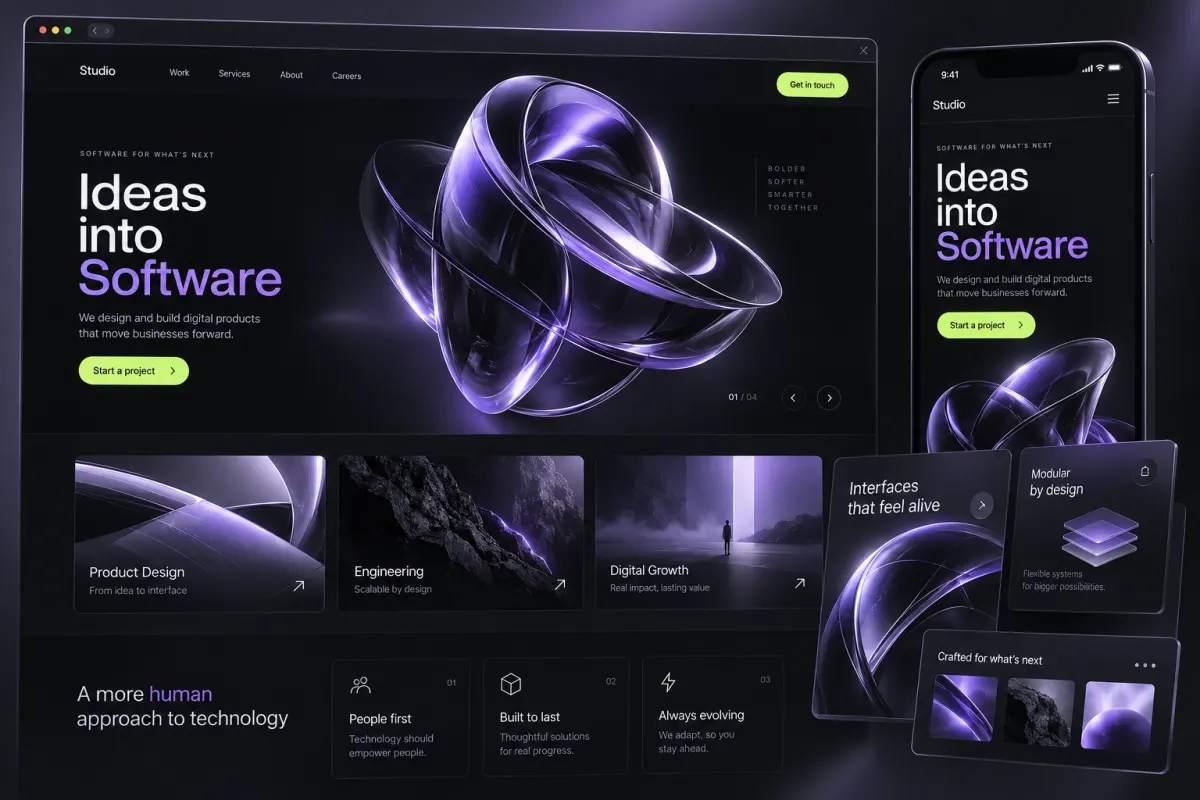Premium Websites interface example